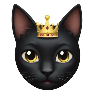 Black cat with crown show his scars sticker