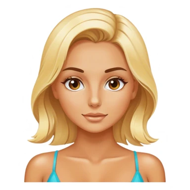 Blonde girl spray tanning  sticker