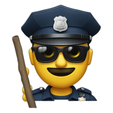 police officer with sunglasses and a stick sticker