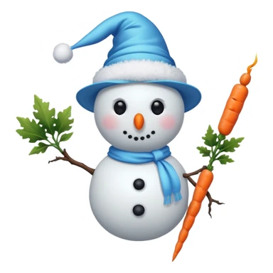 Snowman in a swimsuit and a magic wand in his hands sticker