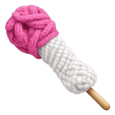 White yarn with pink crochet hook sticker