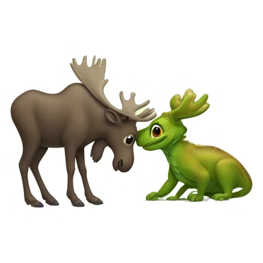 moose and lizard hugging sticker