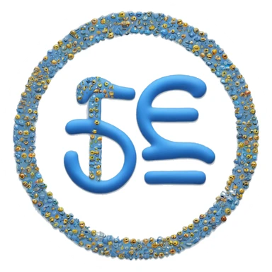 la  letra EV encerrados en un circulo con el fondo de color azul sticker