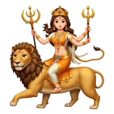 Divine Mother Durga & Lion in traditional pose. sticker