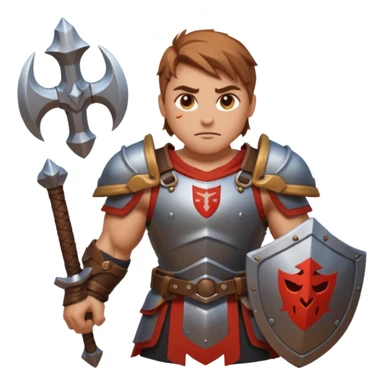 An emoji representing the "ironman challenge" for an Albion Online mmorpg character who crafts everything themselves the hard way, and does not buy or sell items in-game. sticker