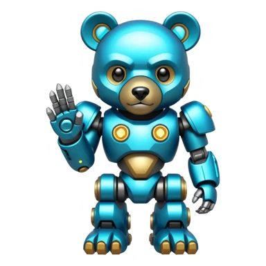 glitter mech bear cian cyberpunk sticker