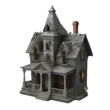 Haunting graveyard field pre-Victorian large mansion birdhouse  sticker