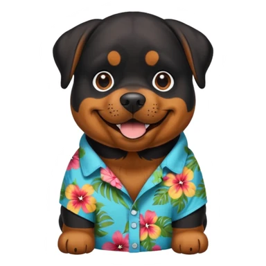 Rottweiler wearing a hawaian shirt sticker