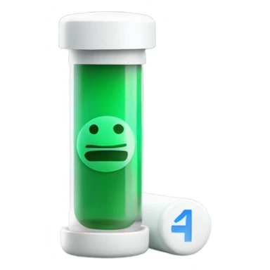 doctor, single medicine capsule, top half green, bottom half white sticker