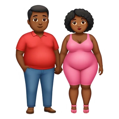 slim short man and fat black woman love sticker