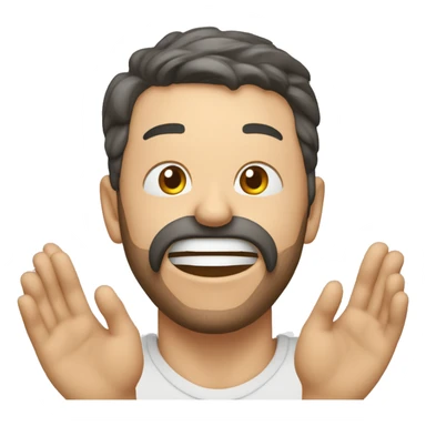 Emoji haciendo mueca de burla con las manos abiertas a ambos lados de su cara sacando la lengua sticker