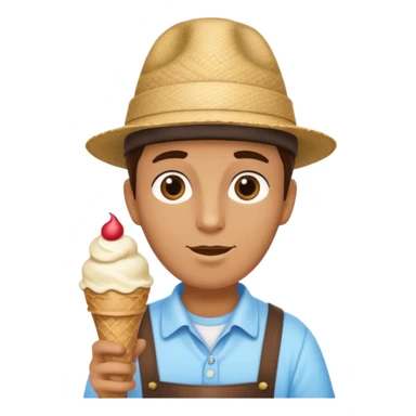 hat wearing ice cream vendor sticker