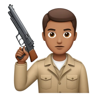 Man holding a gun sticker
