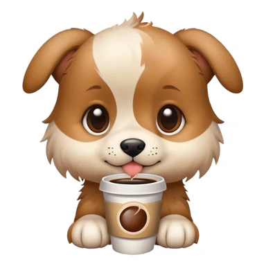 Coffee pup sticker