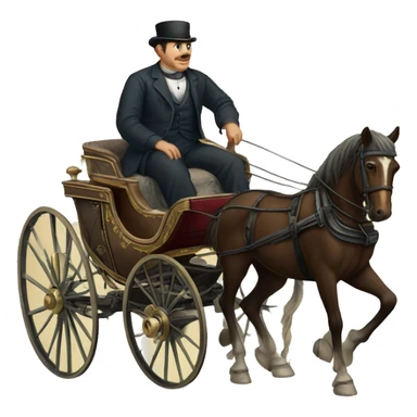 a man sits in a horse-drawn carriage from Russia in the 19th century sticker