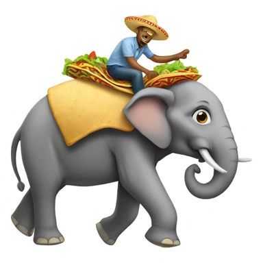 taco riding elephant sticker
