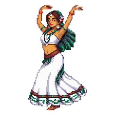 Indian dancer in traditional costume sticker