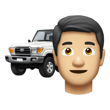 Asian man Toyota Land Cruiser sticker