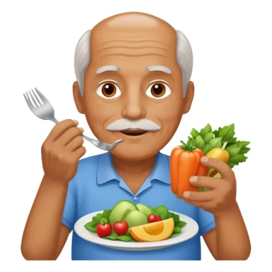 una imagen de un abuelo de 63 años con una enfermedad cardiovascular pero puedes poner donde creas adecuado ya sea al rededor o donde se vea vbien habitos saludables como buena alimentacion signos vitales.. PERO QUE NO SEA UN MEDICO SINO UNA  O SEA UN ABUELO DE 63 AÑOS NORMAL SIN BATA MEDICA sticker