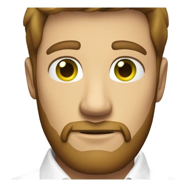 handsome optimist oval head brunette man and beard green eyes wearing white button down shirt  sticker