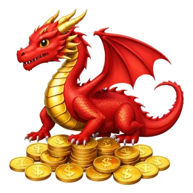 strack coins red dragon sticker