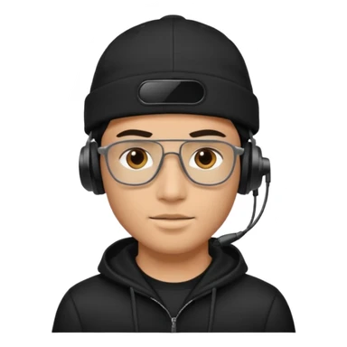 HACKER WITH HEADSET BLACK CAP HANDSOME sticker