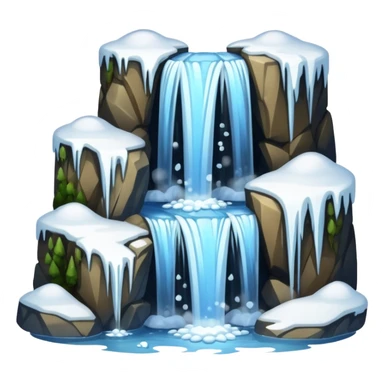 winter snow waterfall sticker