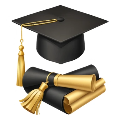 A graduation cap and diploma sticker