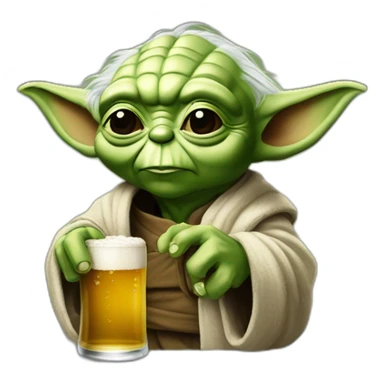 Yoda boit une bière sticker