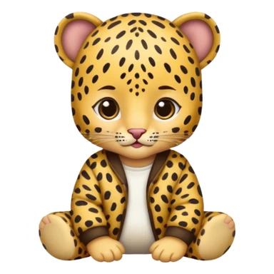 baby with leopard patterned clothes sticker