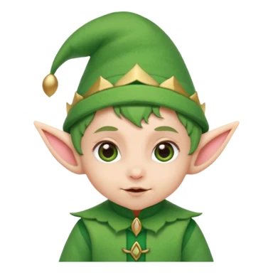 Tiny elf baby with pointy ears and hat sticker