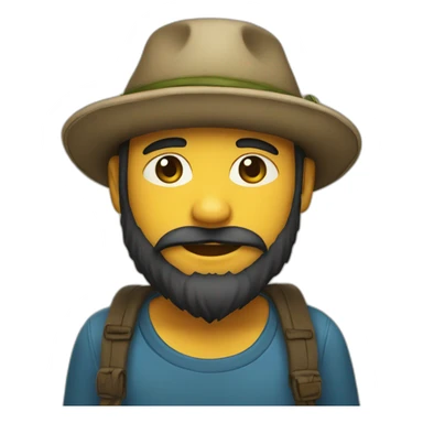 bearded boy wearing a papakha hat sticker