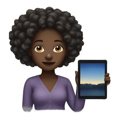 Black girl with iPad sticker