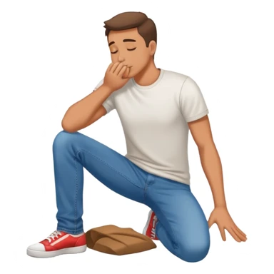 fully clothed man kissing the ground sticker