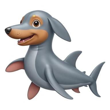A dachshund that is a shark sticker