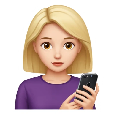 woman looking at phone sticker