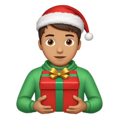 man with a gift in his hands sticker