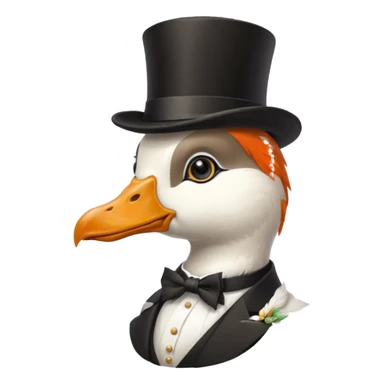 Goose wearing top hat and monocle  sticker