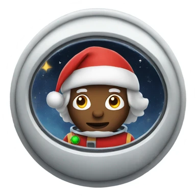 Santa in a spaceship sticker