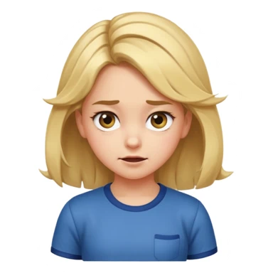 iOS emoji style sassy elementary school girl with dramatic petty look, squinting eyes, playful smirk, head tilt, hand on hip, flipping hair, big expressive eyes sticker