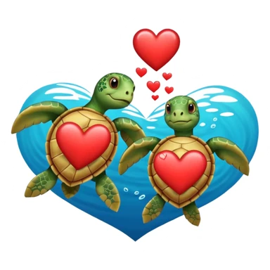Sea turtles with heart sticker
