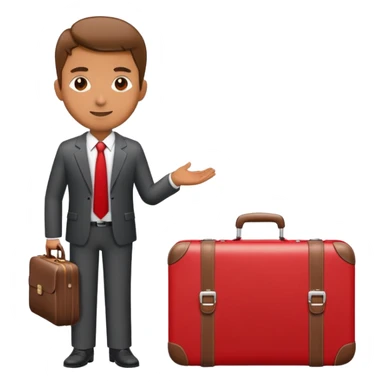 businessman with red suitcase sticker