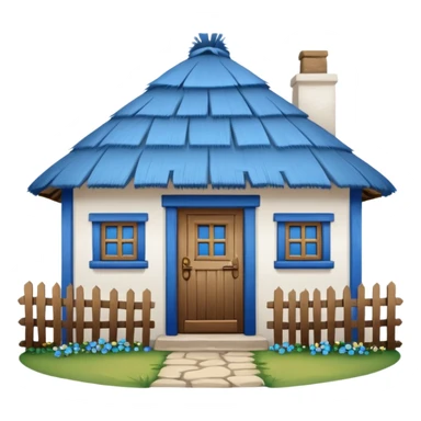 A Ukrainian peasant house with white walls sticker
