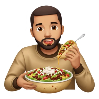 Drake eating a chipotle burrito bowl sticker