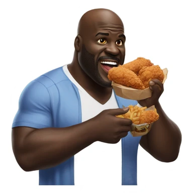 Shaq eating fried chicken sticker