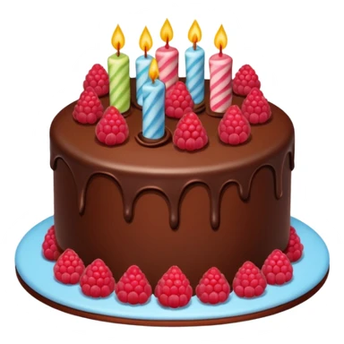 Chocolate Birthday Cake with raspberries sticker