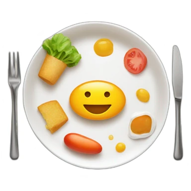 Gourmet plate with little food in the middle and big empty round border sticker