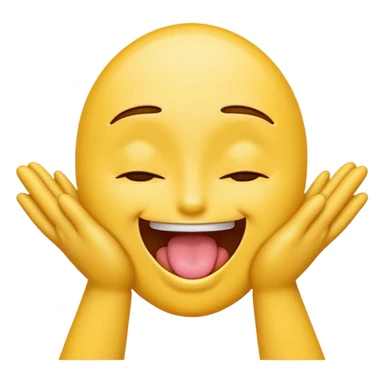 emoji face with eyes closed, tongue out, big smile, and hands on the sides sticker