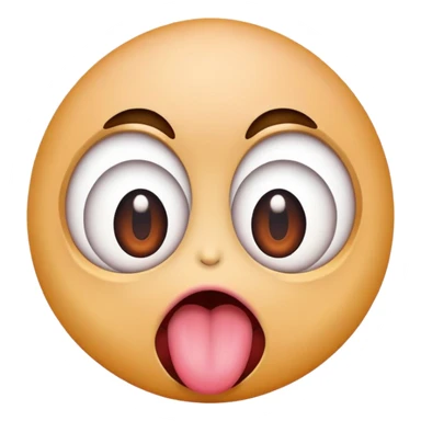 emoji with crazy wide eyes and tounge sticking out sticker