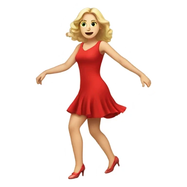 white woman red dress dancing sticker